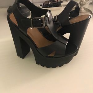 Black platform heels